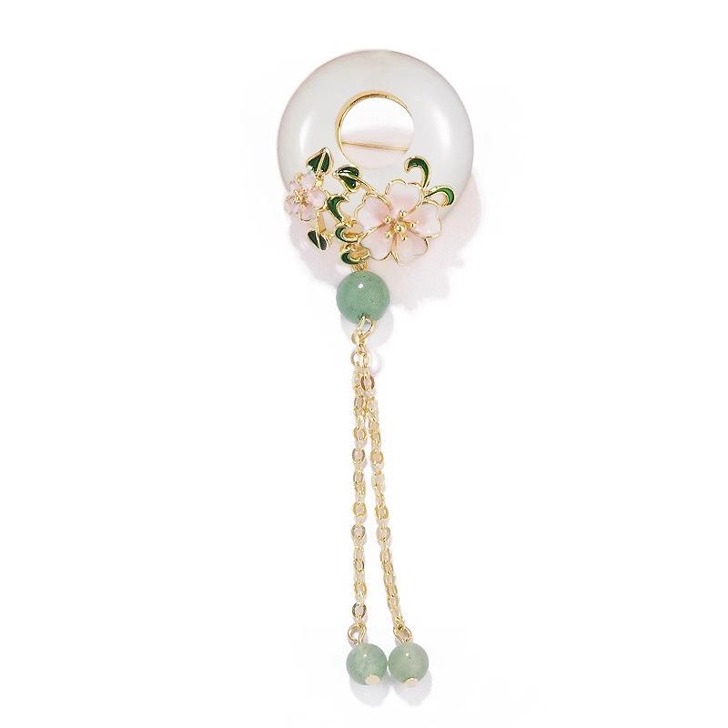 

Национальный стиль кисточка вишневый цвет безопасная пряжка брошь женственность продвинутый смысл нежная китайская булавка платье костюм аксессуары