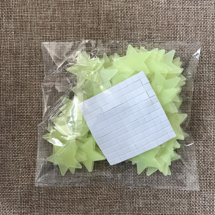 

100 шт. 3D звезды светятся в темноте флуоресцентные пластиковые наклейки на стену домашний декор украшения ADM