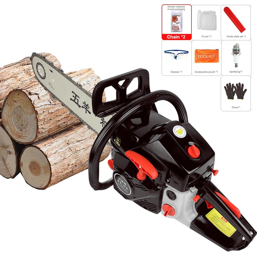 High-Power Gasoline Chain Saw 4800W Effortless Logging Chain Saw Handheld Chainsaw for Tree Felling and Woodcutting