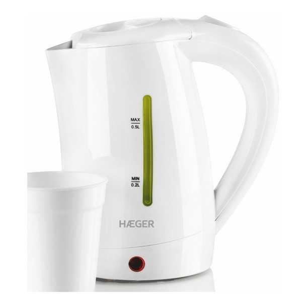 Bouilloire - Haeger - Travel - 0,5 L - 1100W - Coulée Sans Fil