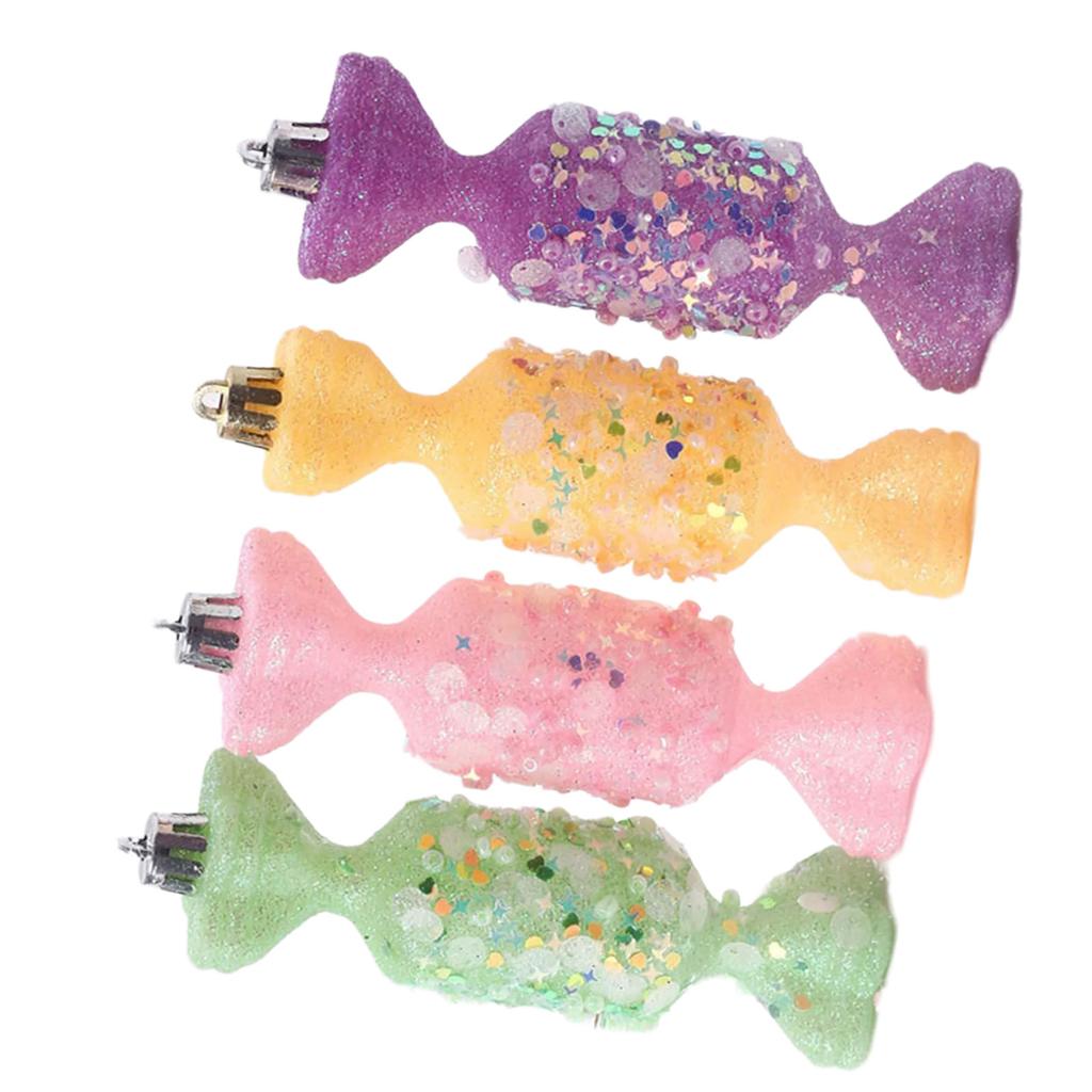Elegant Candy Color Christmas Tree Hanging Pendant Colorful Baubles for Holiday Decoration Indoor and Outdoor Ornament