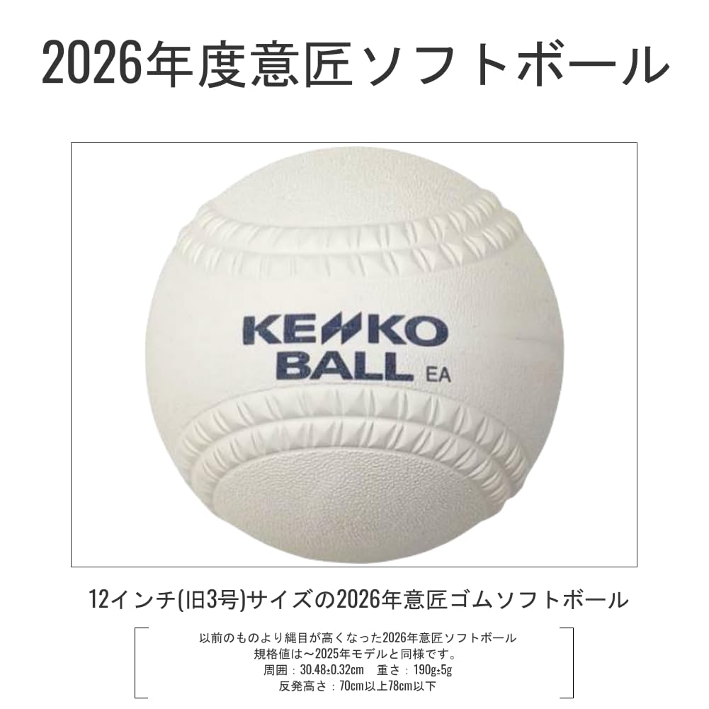 6 Kenko Softballs, 12 Inches (size 3)