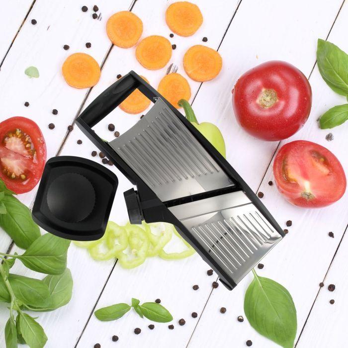 Mandoline professionnelle avec protège main en acier inoxydable fackelmann handmade tradition