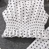 Children's Fashion Polka Dot Print Bow Halter Top Wide-leg Pants Set Autumn Girls' Sweet Set