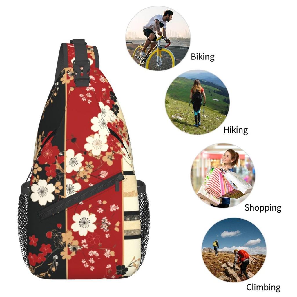 DADABULIU Cherry Blossom Pattern Crossbody Shoulder Bag for Men and Large Perfect for and School Japanese-Style Women, Capacity, Lightweight,