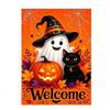 Ghost Welcome Garden Flag Witch Cat Background Cloth Garden Art Halloween Flag  Outdoor