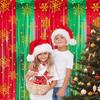Christmas Party Decorations Foil Fringe Curtains Red Green Snowflake Tinsels Streamers Photo Backdrops For New Year, Ugly Sweater Party Decor