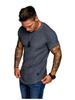 Herren Slim-Fit Plissiertes Rundhals Raglan Kurzarm T-Shirt