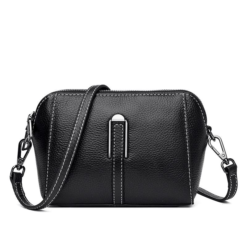 Leather Women's Bag First Layer Cowhide Mother Bag New Trendy Fashion Shoulder Messenger Bag Shell Bag Small Bag