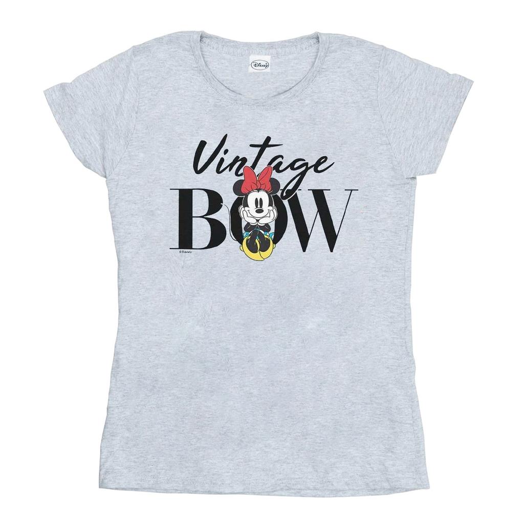 Disney Womens/Ladies Minnie Mouse Vintage Bow Cotton T-Shirt