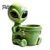 Outdoor Succulents Pots Funny Alien Planter, Resin Flower Pot, Decorative Plant Planter Pot for Succulents, Cactus, Sci-fi Lovers Gift Indoor