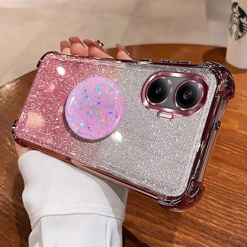 For POCO F7 Holder Case Luxury Shiny Protective Shockproof Stand Cover Case For Xiaomi Poco F7 F6 X7 Pro Ultra C71 Coque Shell