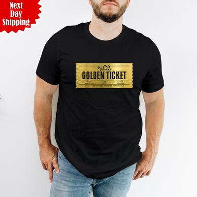 T-shirt Willy Wonka Biglietto d'Oro Stampa Giorno del Libro Costume Divertente Regalo Uomo T-Shirt Top