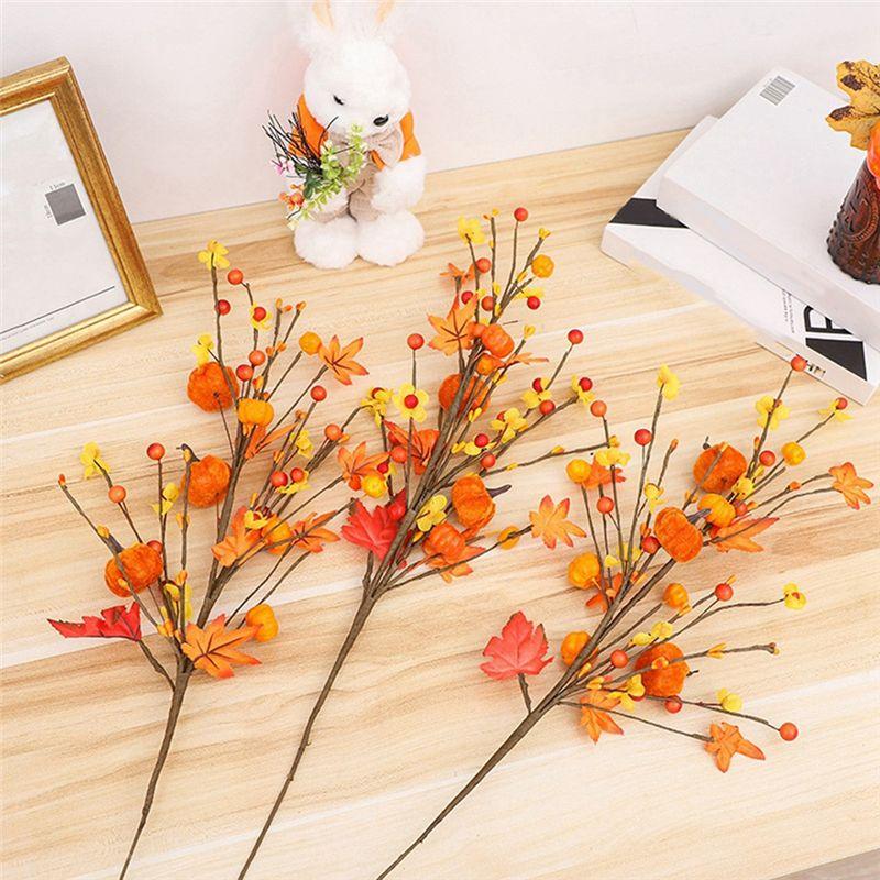 J1UL1N Halloween Decorations, Autumn Maple Leaf Pumpkin Cuttings Bouquets, Halloween Home Decorations, Decorations
