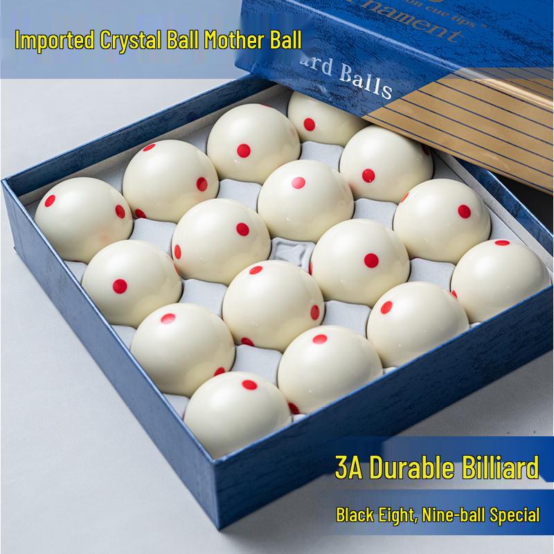 Standard American Billiard 16-Ball Set: Black 8 & 9-Ball with Large Numbers