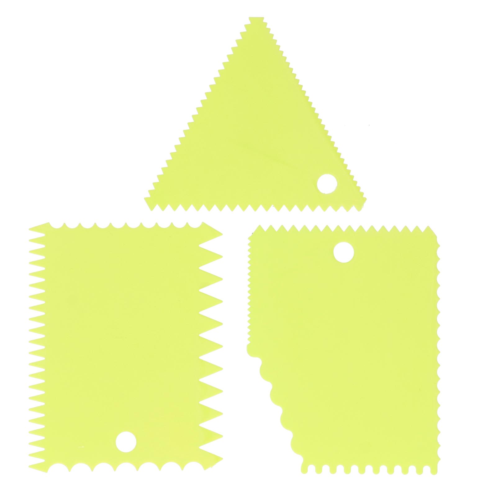 

3 шт./набор скребок для торта, крема, резаки для пасты, скребок, неровные зубцы, края, сделай сам, сглаживающий белый зелёный