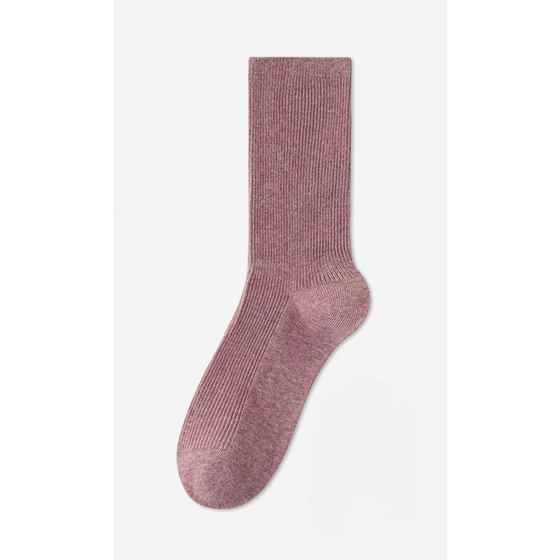 Pure Cotton Socks, Women's Spring and Autumn Mid-calf Socks, Breathable, Sweat-absorbing, Odor-proof Socks, Anti-pilling Pile Socks