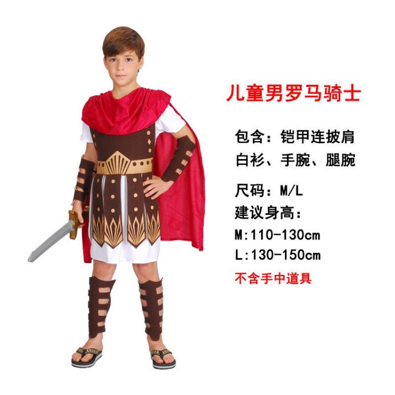 Halloween boy ancient warfare soldier parent-child performance costume, adult female Spartan warrior guard costume