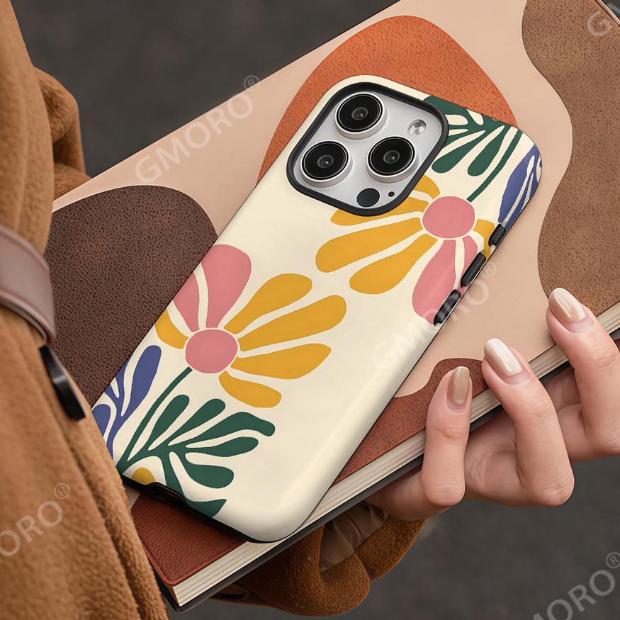 Amazon Creative Art Flower Film 2-in-1 Mobile Phone Case Iphone16/17pro Premium Sense Apple 15