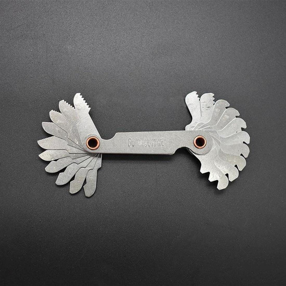 

Метрический 60-градусный резьбовой измерительный прибор с двойной головкой, имперский 55 ° шаг резьбы для измерительного инструмента Metric серебряный