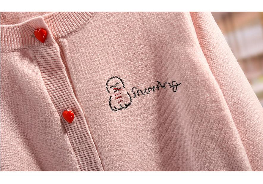 Girls' 2025 Spring/Autumn Round Neck Cardigan: Stylish Single-Breasted Knitwear