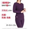 Hidamari Everest Long Sleeve Crew Neck Warm Size Dark Gray Women's Shirt, Underwear, Sapium, Triple-Layer Construction, Small, [EVNS820-DG]