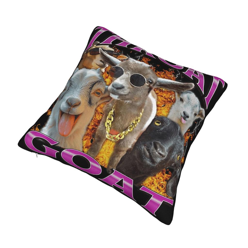 Throat Goat Funny Adult Humor Pillowcase Accessories Printed Cushion Cover Decorative Throw Pillow Case Cover Seater Multi Size