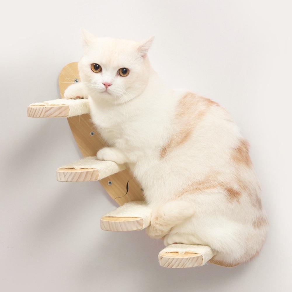Solid Wood Hanging Hammock for Cats Stable and Steady Wall Mounted Cat Jumping Platform Scratch-resistant Pet Products