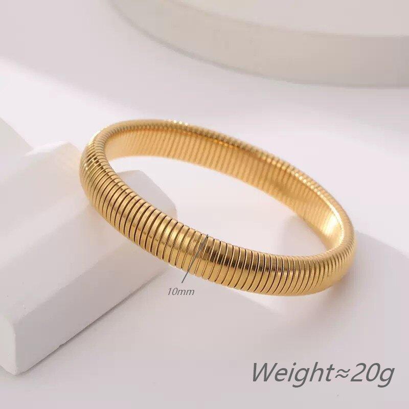 Light Luxury Fashion Elastic Bracelet Necklace Stainless Steel Plated 18K Gold Men S And Women S Element Jewelry