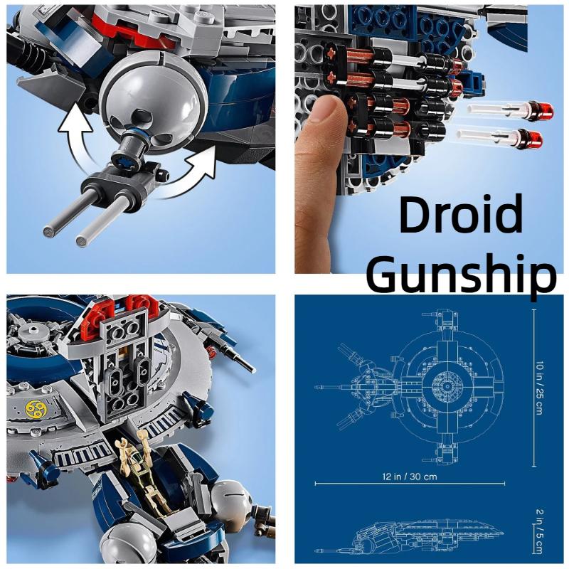 MOC 75233 Droid Gunship Building Blocks Model Bricks Space Fight Fighter 389PCS Toys For Kids Adults Birthday Christmas Gifts