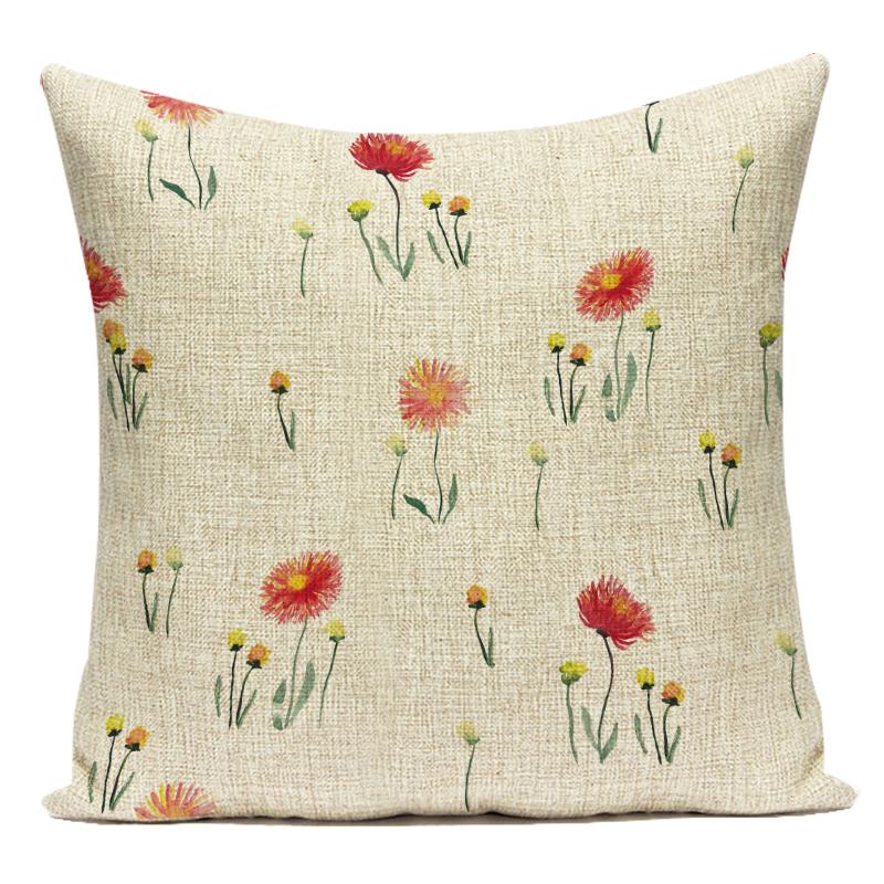 Polyester Cojines Decorativos Para Sofa Farmhouse Decor Flower Floral Pillow Cover Decorative Cushion Cover For Living Room