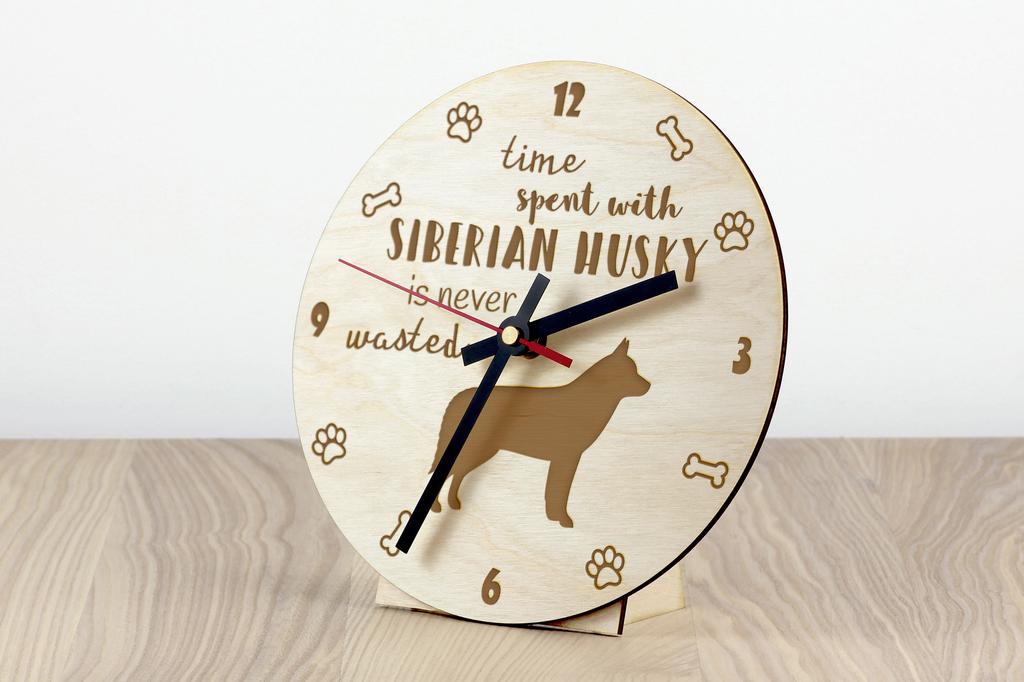 Siberian Husky, Chukcha - clock with dog, wooden clock with engraving, personalised clock by Art-Dog