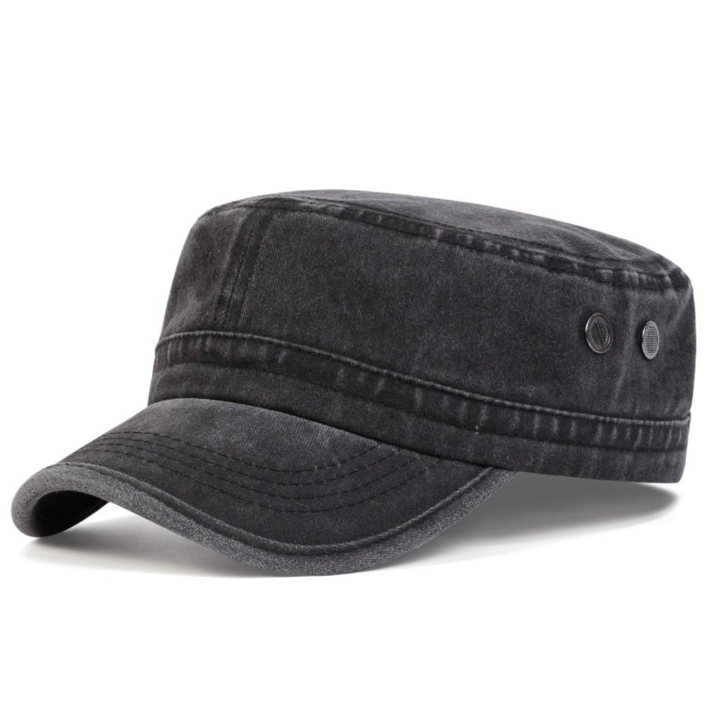 

Casual Washed Cotton Flat Cap with Air Hole Adjustable Summer Visor Hat Breathable Soft Trucker Hat чёрный