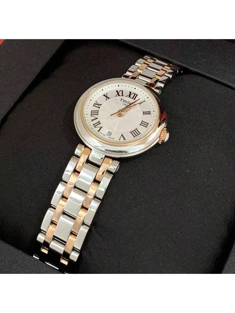 Tissot Small Beauty Women's Swiss Quartz Watch - 26mm White Dial, Roman Numerals, Date Display, 50m Waterproof, Stainless T126.010.22.013.01