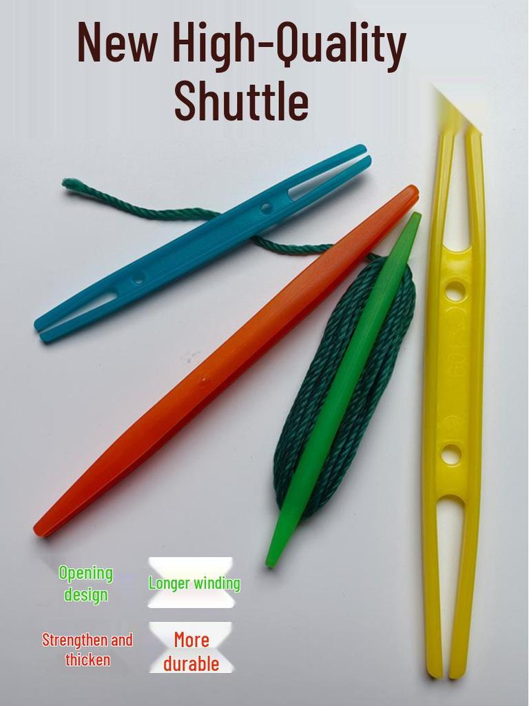 Dual-Sided Plastic Shuttle for Weaving Nets, Repairing Fishing Nets, and Multi-Purpose Line Winding Tool