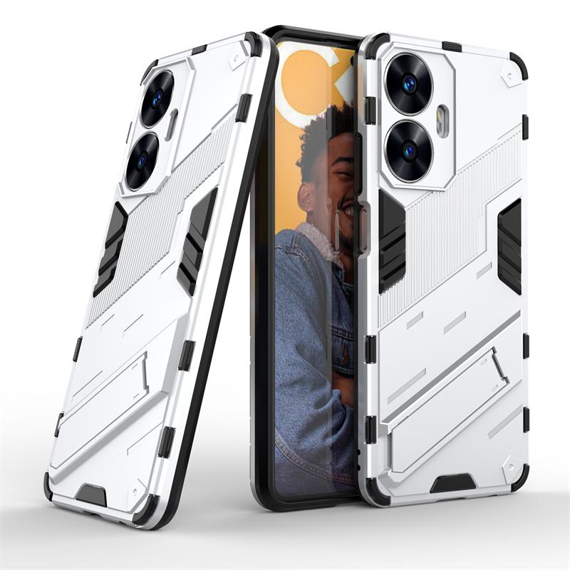 

Для OPPO Realme C55 чехол Realme C55 Capas противоударный защитный чехол для телефона бампер подставка держатель чехол Realme C 55 C55 Fundas For Realme C55 белый