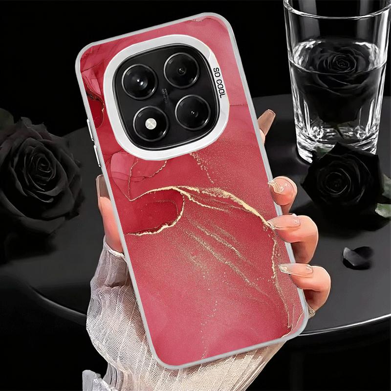 Gold Granite Marble Pattern Soft Phone Case for Xiaomi Redmi Note 13 14 15 Pro Plus 12S 12 11S 11 11T 10S 10 Shockproof Cover Ba