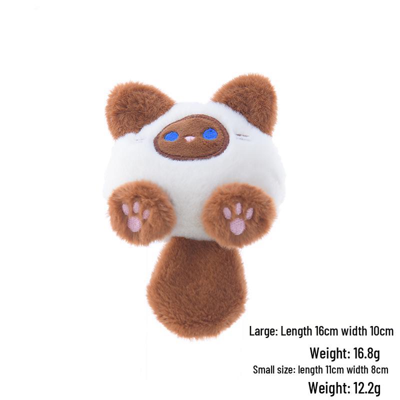 Cute Kitten Plush Brooch - DIY Squeaky Cartoon Pendant Ornament