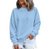 Women's Long Sleeve Color Round Neck Loose Fit Sweatshirt Soft Comfortable Casual Pullover for Everyday Wear