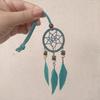 Bohemian Southeast Asian Dreamcatcher Feather Car Pendant Chimes - Handmade Holiday Hanging Ornaments with Three Pendants