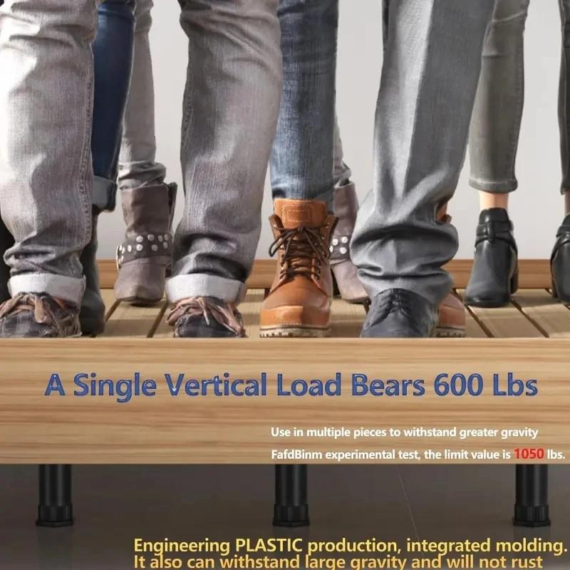 4 Pack Adjustable Bed Support Legs 5.9-11 Inch Height Sturdy Bed Frame Support Feet For King Queen Size Beds Easy To Install No Power Required