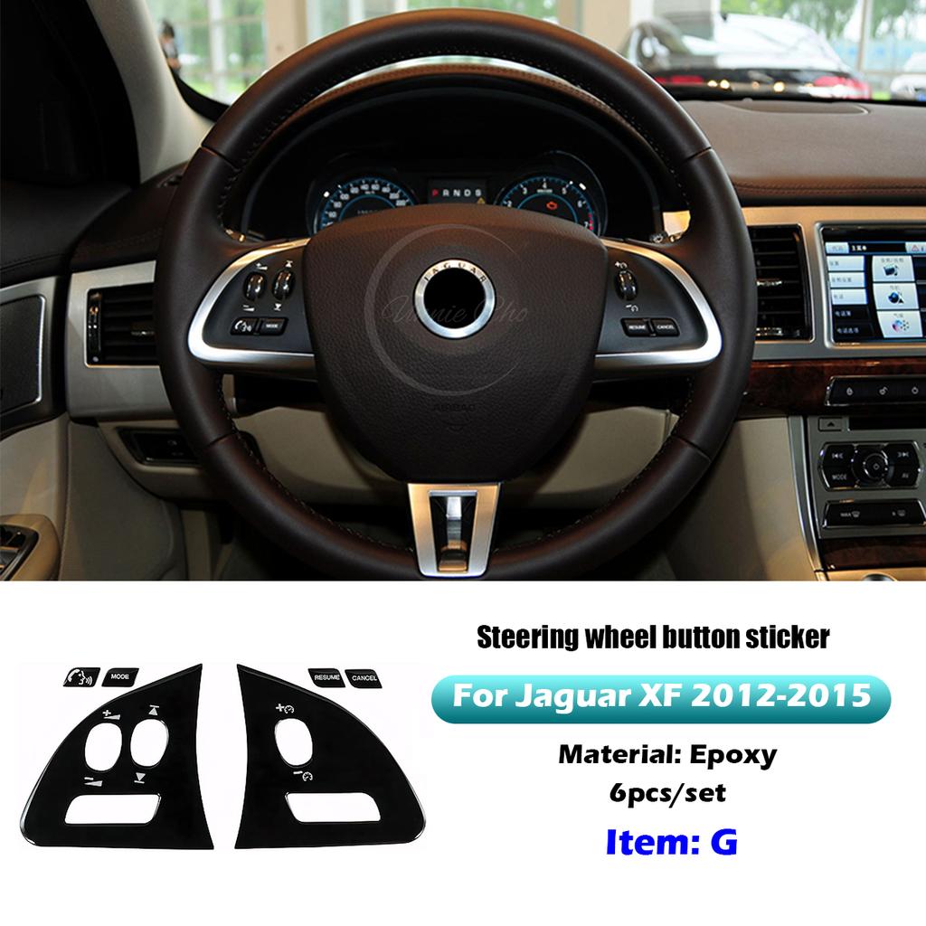 Black Epoxy Button Sticker for Jaguar XF X250 XK XKR XJ XJL Car Interior Refinishing Trim Cover for Dashboard Center Console