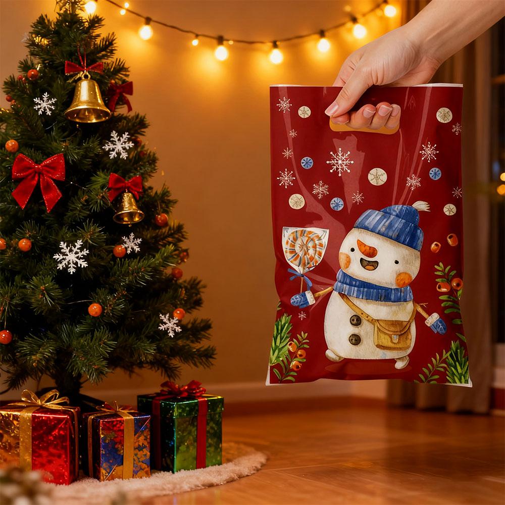 50/100pcs Christmas Gift Bags Santa Claus Bag Christmas Decoration for Home 2026 Navidad Natal New Year 2026 Packing Bag