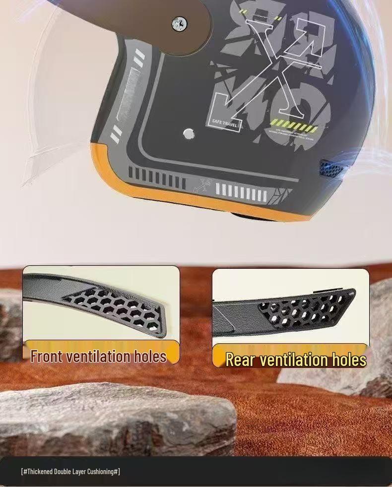 Unisex Electric Vehicle Helmet - All-Season, Full-Face Safety Helmet for Scooters and Motorcycles