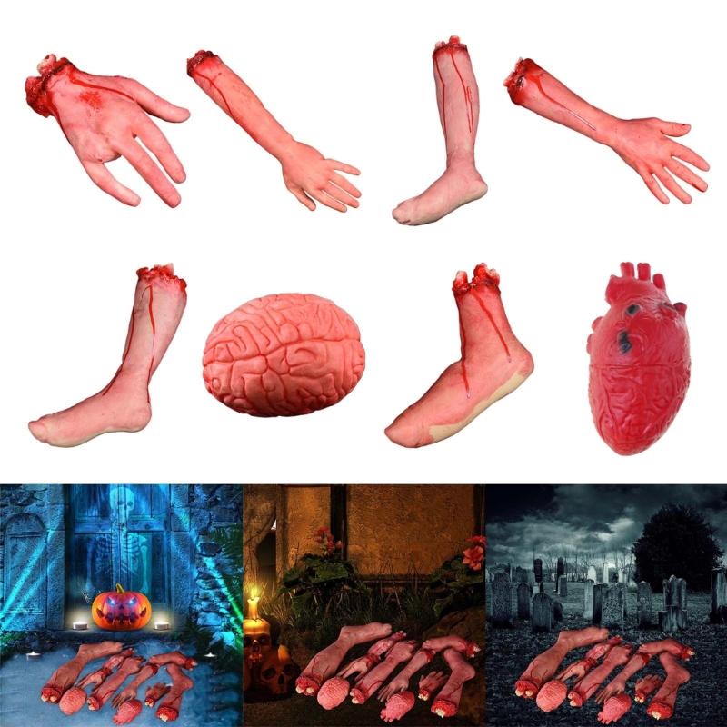 Dead Bloody Scary Limb Props for Yard Garden Horror Props Halloween Decorations Decorative Extremity Decorations