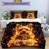3PC Custom Name Yorkshire Terrier Art Bedding,soft and breathable,2D Flat Print,room decor.,Poster Three-piece set,Soccer Three-piece set,Art,Poster,S