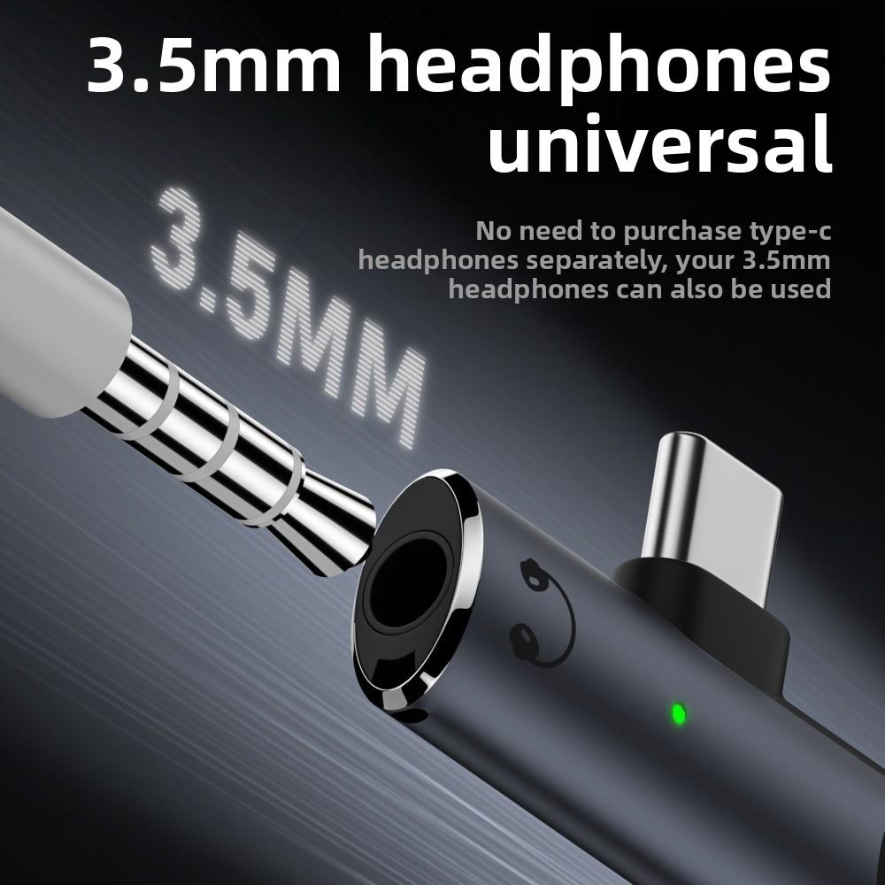 Adaptador Convertidor USB C a 3.5mm Jack de Audio Auxiliar Adaptador de Carga USB C Dispositivos de Audio
