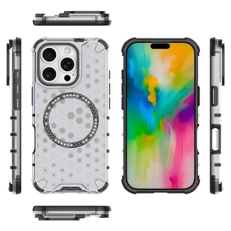 For iPhone 16 Pro Phone Case Compatible with MagSafe WANLONFENG FC Series with Tempered Glass (Big Lens Hole)