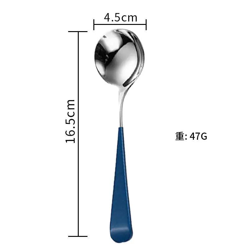 

304 Stainless Steel Smooth Premium Spoon Multiple Colors Cute Dessert Spoon for Home Use Round Head Thick Gold Silver Spoon