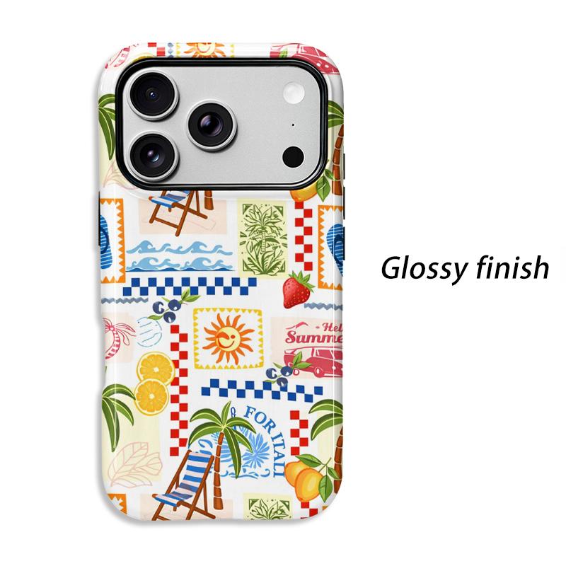 Sunbaked Retreat Summer Graphic Art Film Aesthetic Protective Shockproof Bumper Case Cover For iPhone 14 15 16 Pro Max Plus